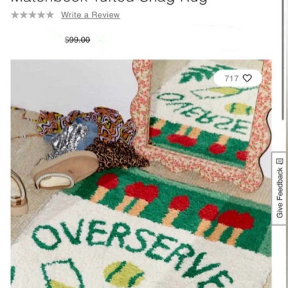 Urban Outfitters Multicolor Shag Rug
